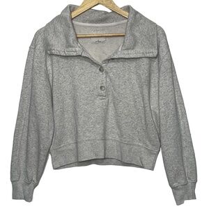 Abercrombie & Fitch Soft A&F Collection Gray Collared Cropped Sweatshirt Size S